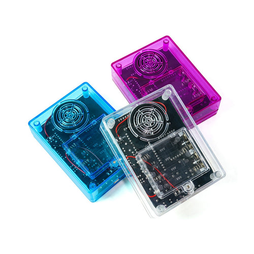 PixelPlay – echte Gehäusefarben: Transparent, Blau und Lila